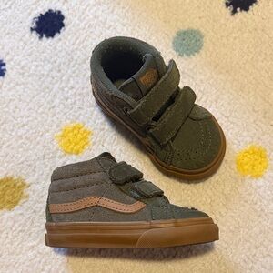 Vans Kids Olive and Tan Sneakers